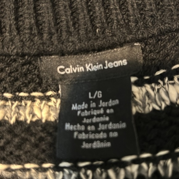 Calvin Klein Black White Long Sleeve Sweater L - Picture 4 of 5